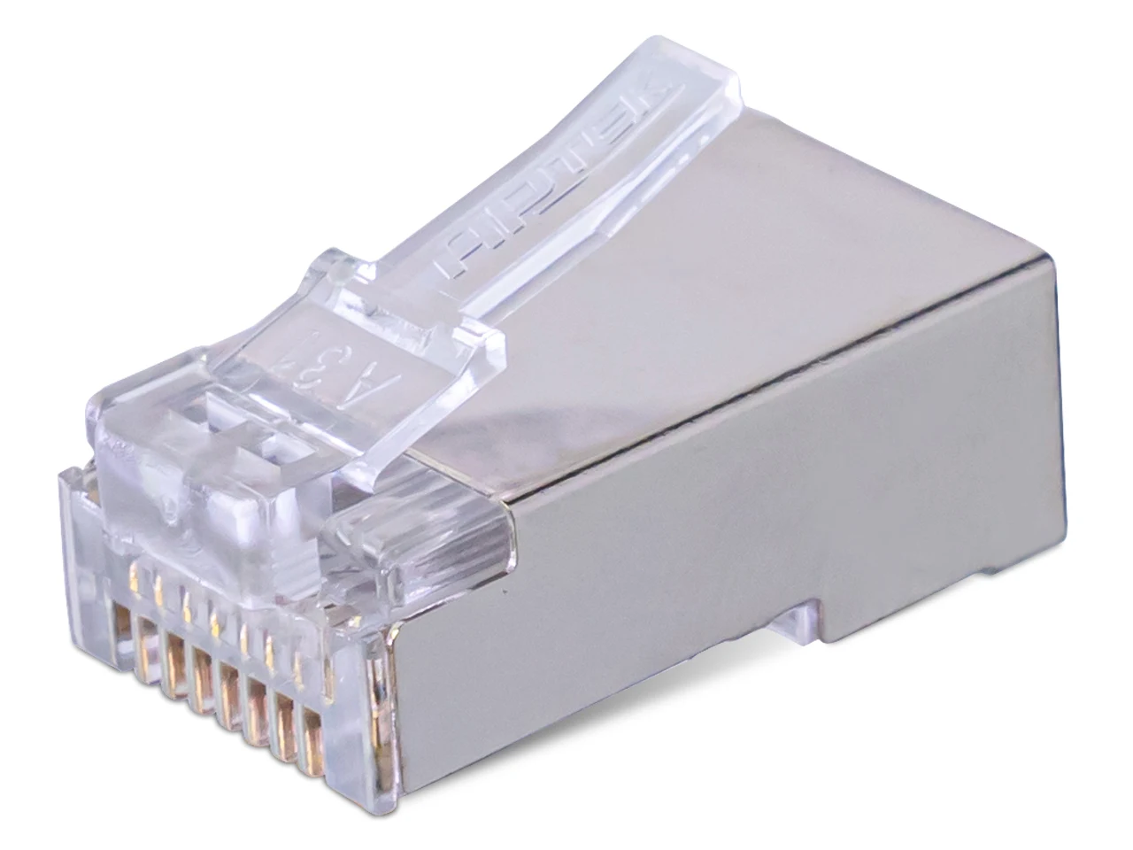 502-01001 — đầu RJ45 CAT.5e FTP shielded bọc kim loại chống nhiễu — ảnh sản phẩm