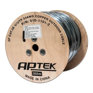 APTEK 510-1101-2 — Cáp CAT5e UTP Copper Ngoài Trời (Outdoor) 24AWG, 2 Pair, vở nhựa PE — ảnh sản phẩm