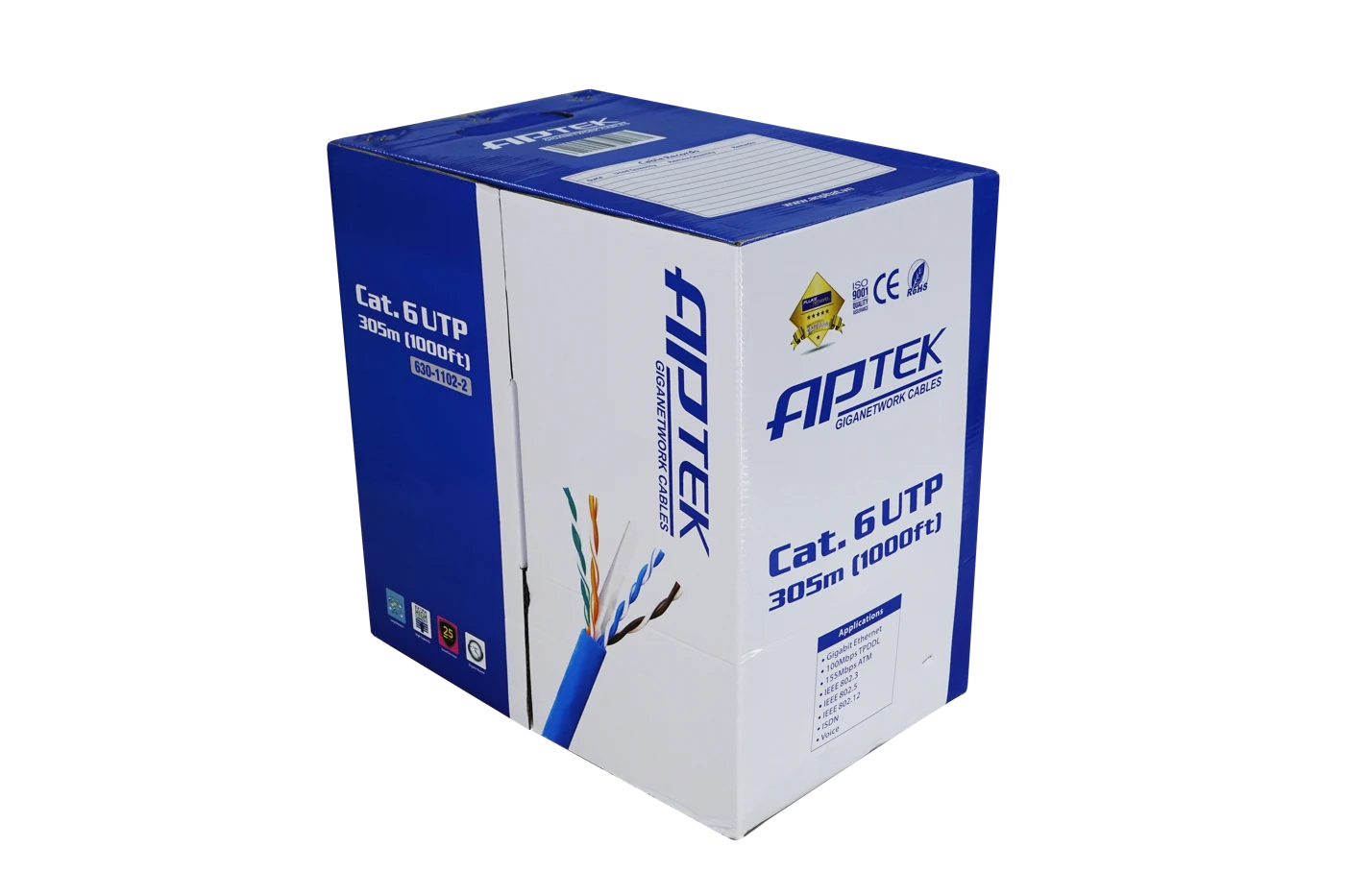 APTEK 630-1102-2 — Cáp CAT.6 UTP Copper, 23AWG, màu xám, vỏ nhựa PVC — ảnh sản phẩm