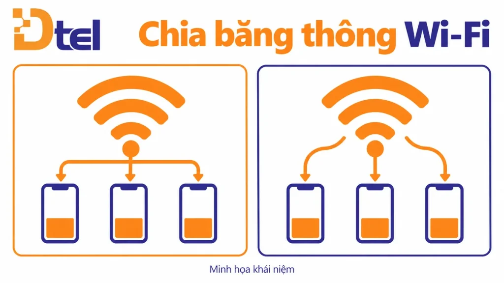 Minh họa khái niệm: Giới hạn băng thông Grandstream GWN: chọn theo từng máy hay toàn SSID?