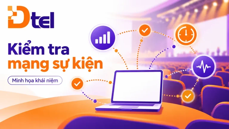 Minh họa khái niệm: Nghiệm thu Internet và Wi-Fi sự kiện: kiểm tra gì ngoài kết quả Speedtest?