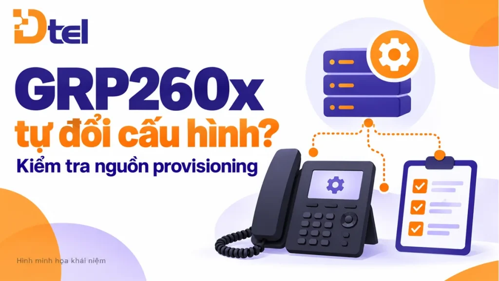 Minh họa khái niệm: Grandstream GRP260x tự đổi cấu hình sau khởi động: kiểm tra provisioning