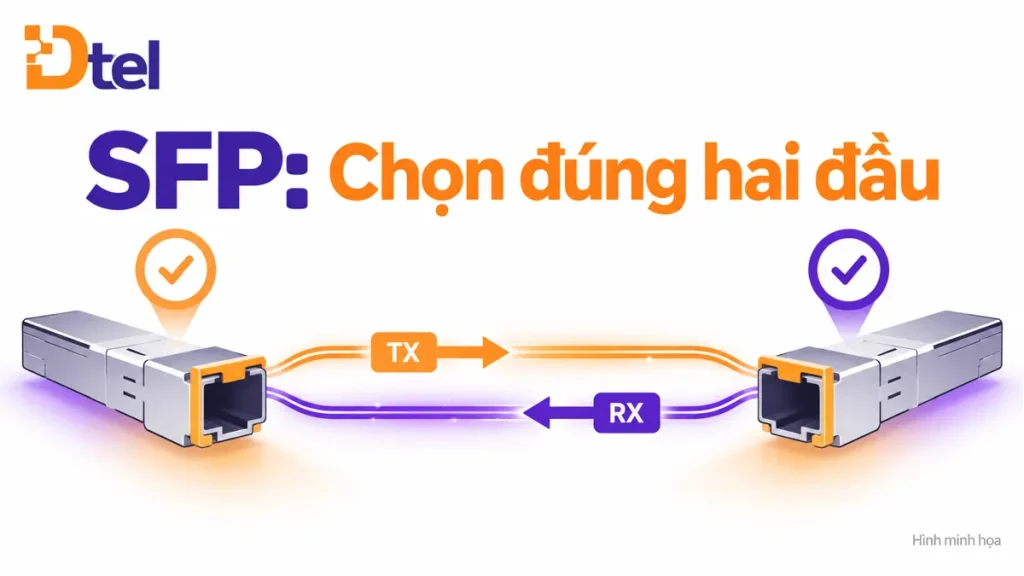 Chọn module SFP cho uplink quang: đối chiếu hai đầu trước khi mua — hình minh họa khái niệm DTEL