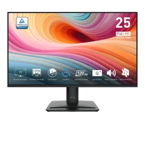 MÀN HÌNH VI TÍNH (LCD) MSI PRO MP251 E14A 24.5 INCH/ FHD/ IPS/ 300cd/ m2/ 144Hz/ 1DP/ 1HDMI/ 1V GA/AUDIO/2x2W/ĐEN (BLACK)(PROMP251_E14A) — ảnh sản phẩm